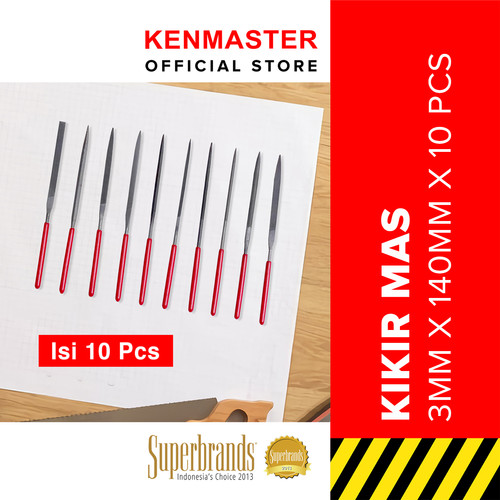 [EZM.2500632] Kenmaster Alat Kikir Mas 3 x 140 x 10 Pcs / Set - Clearance