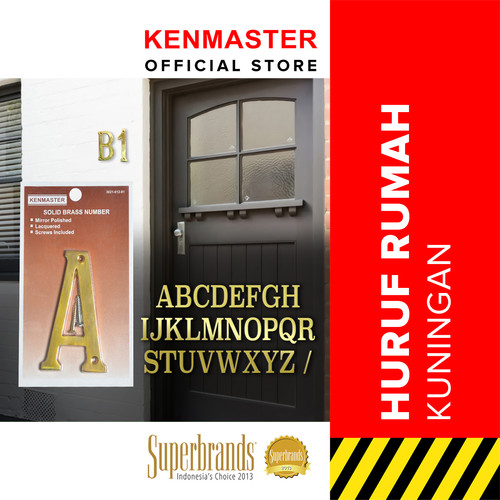 [EZM.2500634] Huruf Kuningan Untuk Alamat rumah - huruf A-Z dan Garis Miring