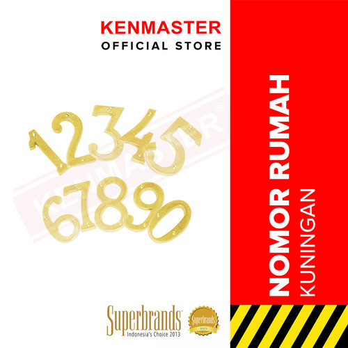 [EZM.2500635] Nomor Plat Angka Rumah / Kantor Kuningan - Brass Number