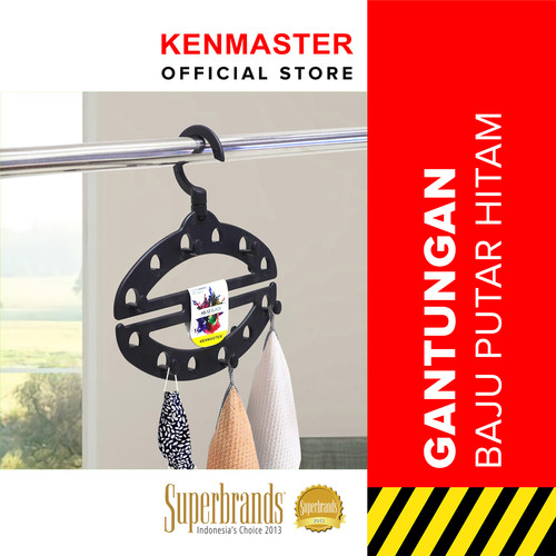 [EZM.2500699] Kenmaster Gantungan Baju - HS 12 Black - Hanger Serbaguna