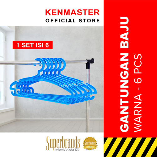 [EZM.2500715] Kenmaster Gantungan Baju Warna Hanger H04 1 Set - 6 Pcs
