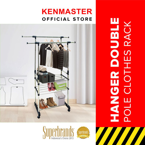 [EZM.2500728] Hanger Double Pole Clothes Rack 6808-2 Gantungan Baju