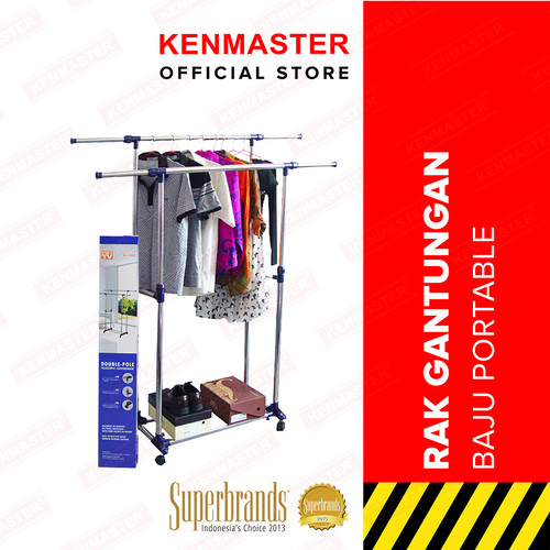 [EZM.2500757] Hanger Double Pole Clothes Rack 6808 - Gantungan Rack Baju Handuk