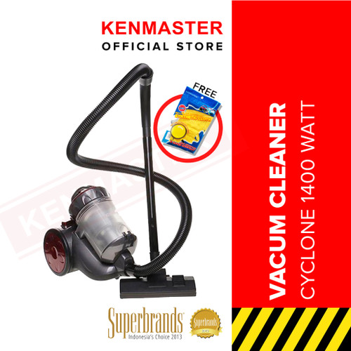 [EZM.2501085] Kenmaster Vacuum Cleaner Dry Cyclone Power KM 1501- Hitam-Merah