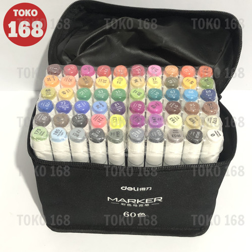DELI Sketch Marker With Bag 60 Colors 70807-60 (SET)