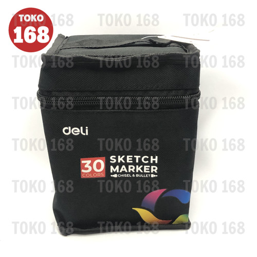 DELI Color Marker /Spidol Warna Dengan Tas 30 Warna 70806-30 (SET)