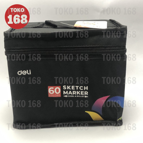 DELI Color Marker /Spidol Warna Dengan Tas 60 Warna 70806-60 (SET)