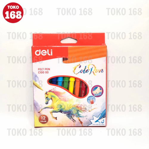DELI Felt Pen 12 Colors / Spidol Warna 12 Warna C10000 (SET)