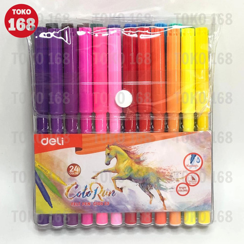 DELI Felt Pen 24 Colors / Spidol Warna 24 Warna C10023 (SET)