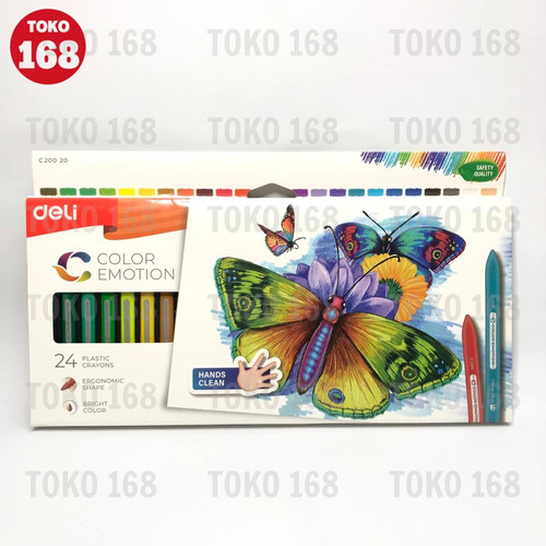DELI Platics Crayon 24 Colors / Krayon 24 Warna C20020 (SET)