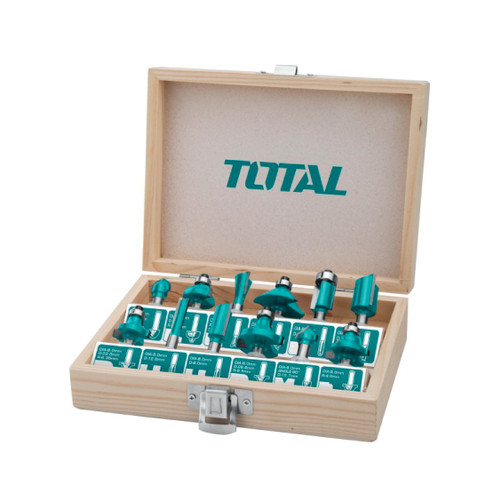 [EZM.8200076] TOTAL 12 PCS ROUTER BITS SET (8 MM) TACSR1121