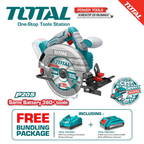 [EZM.8200152] TOTAL LITHIUM-ION CIRCULAR SAW/MESIN GERGAJI CIRCULAR 6,5" TSLI1651