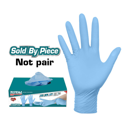 [EZM.8200153] TOTAL SARUNG TANGAN NITRILE SEKALI PAKAI 1 BOX 100 PCS BIRU TS12104L