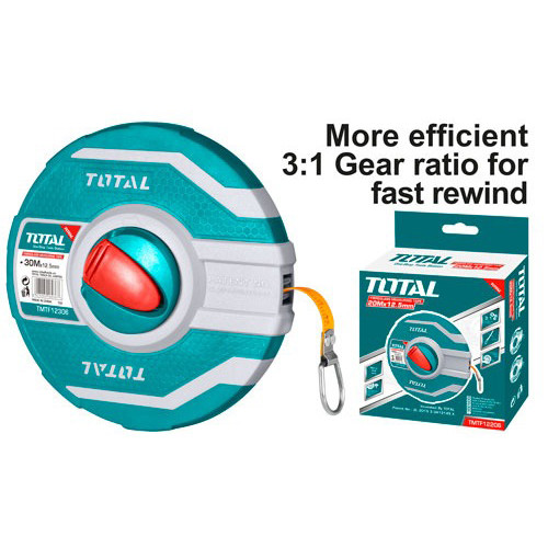 [EZM.8200175] TOTAL METERAN 30M/FIBREGLASS MEASURING TAPE TMTF12306