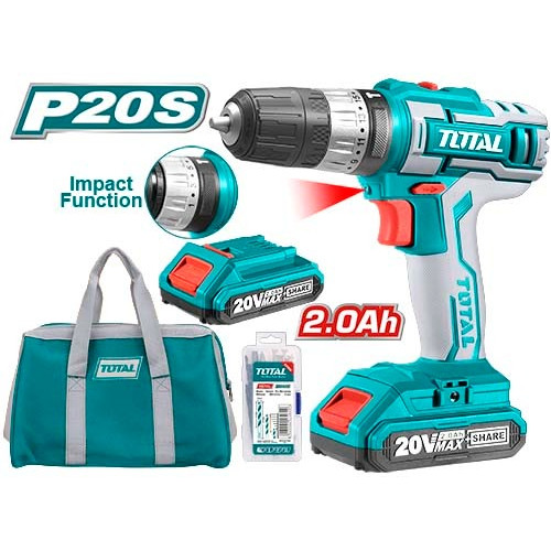 [EZM.8200181] TOTAL LITHIUM-ION IMPACT DRILL/MESIN BOR TANGAN/BOR BATERAI TIDLI20025