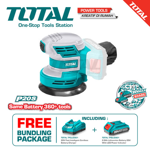 [EZM.8200213] TOTAL LITHIUM-ION RANDOM ORBIT SANDER/MESIN AMPLAS BULAT TROSLI2001