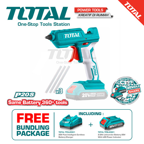 [EZM.8200262] TOTAL LITHIUM-ION GLUE GUN/LEM TEMBAK TANPA KABEL TGGLI2001