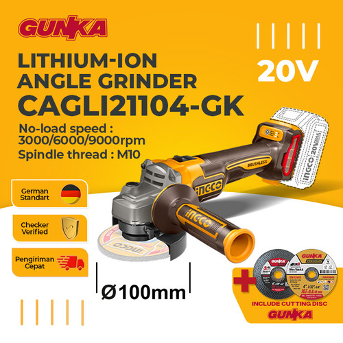 [EZM.8100207] P20S Brushless Angle Grinder (4") INGCO CAGLI21104-GK Gerinda Grenda