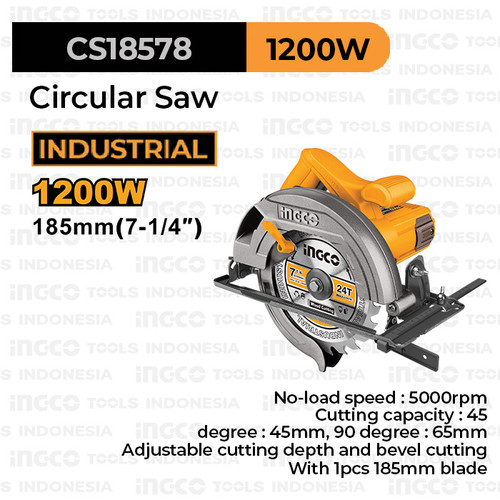 [EZM.8100218] Circular Saw (7”) INGCO CS18578 Gergaji Putar Kayu Serkel Circle