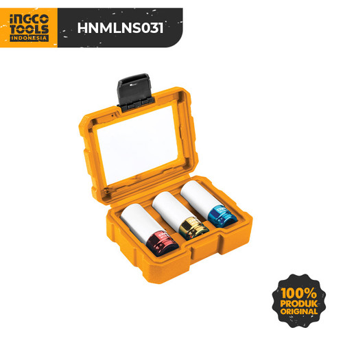 [EZM.8100336] 3Pcs Non-Marring Lug Nut (1/2") INGCO HNMLNS031 Kunci Velg Anti Lecet