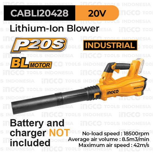 [EZM.8100370] P20S Cordless Blower (85m3/min) INGCO CABLI20428 Mesin Tiup Debu Daun