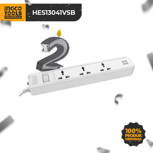 [EZM.8100381] Stop Kontak Terminal (2xUSB) INGCO HES13041VSB Colokan 3 Lubang Saklar