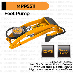 [EZM.8100693] Foot Pump (12cm) INGCO MPP5511 Pompa Angin Manual Kaki Ban Mobil Motor