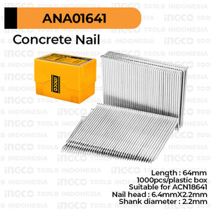 [EZM.8100396] Concrete Nail (64 mm) INGCO ANA01641 - Isi Paku Tembak Beton Tembok