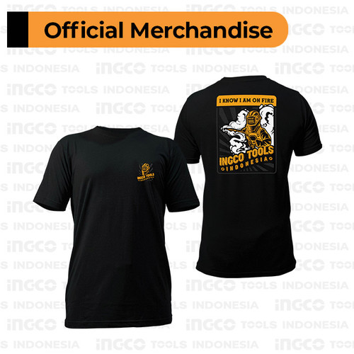 [EZM.8100421] T-Shirt Cotton INGCO Merch ITIT01 Kaos Premium Anti Bacterial - Hitam - Hitam, S