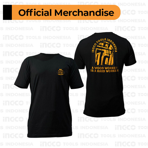 [EZM.8100422] T-Shirt Cotton INGCO Merch ITIT02 Kaos Premium Anti Bacterial - Hitam - Hitam, S