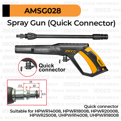 [EZM.8100708] Spray Gun (Quick Connector) INGCO AMSG028 Semprotan Nozzle Jet Cleaner