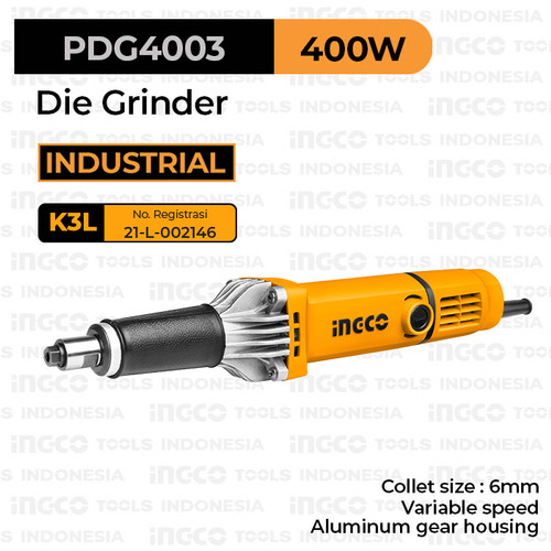 [EZM.8100715] Die Grinder (6 mm) INGCO PDG4003 Mesin Gerinda Botol Dadu Tuner Lurus