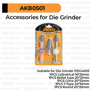 [EZM.8100452] 5-Pcs Die Grinder Accessory Set INGCO AKB0501 Mata Gerinda Botol Lurus
