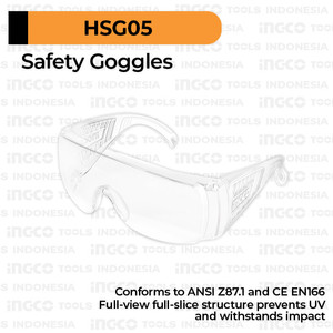 [EZM.8100467] Safety Goggles INGCO HSG05 - Google Kacamata Kaca Mata Proyek Tukang