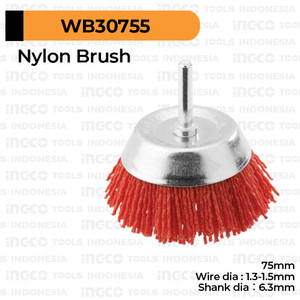 [EZM.8100730] Nylon Cup Brush (Bor 3") INGCO WB30755 Sikat Mangkok Abrasive Plastik