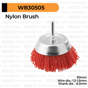 [EZM.8100732] Nylon Cup Brush (Bor 2") INGCO WB30505 Sikat Mangkok Abrasive Plastik