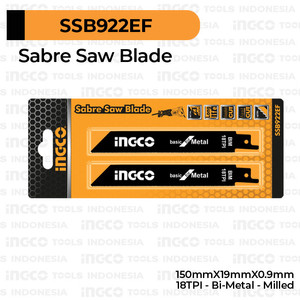 [EZM.8100505] 2-Pcs Sabre Saw Blade (Metal 18TPI) INGCO SSB922EF Mata Gergaji Saber