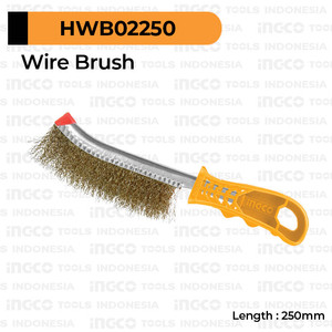 [EZM.8100506] Wire Brush Kuningan INGCO HWB02250 - Sikat Kawat Golok Bengkok Sisir