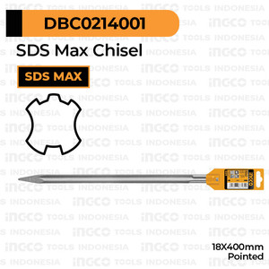 [EZM.8100512] SDS-Max Chisel Point (18 mm) INGCO - Mata Bor Bobok Pahat Tembok Beton