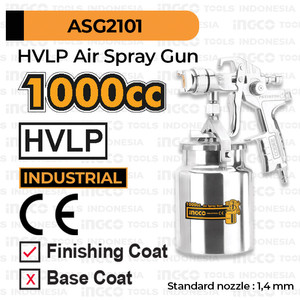 [EZM.8100529] HVLP Air Spray Gun 1000 ml INGCO ASG2101 Cat Semprot PROFESIONAL Paint