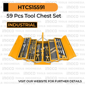 [EZM.8100546] 59-Pcs Mechanical Tool Chest Set INGCO HTCS15591 - Box Kotak Perkakas