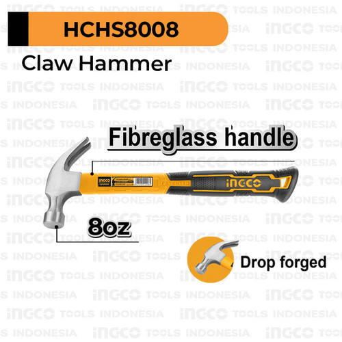 [EZM.8100751] Claw Hammer(8 oz) INGCO HCHS8008 Palu Kambing Martil Besi 220Gram