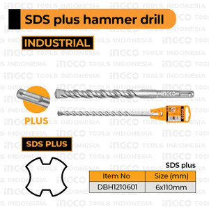 SDS Plus Hammer Drill (6×110 mm) INGCO Mata Bor Beton 6mm 6x110mm
