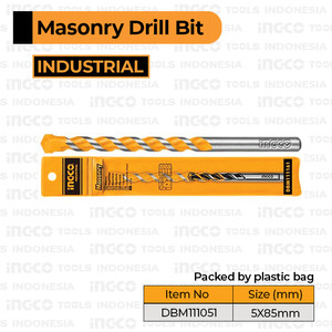 [EZM.8100553] 10Pcs Masonry Drill 5×85 mm INGCO - Mata Bor Tembok Beton 5mm 5x85mm