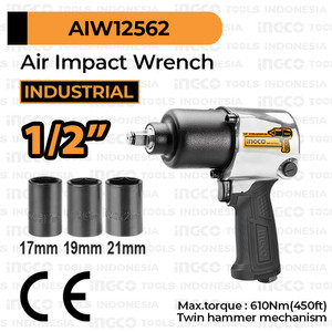 [EZM.8100560] Air Impact Wrench (1/2") INGCO AIW12562 Sok Socket Buka Baut Pneumatic