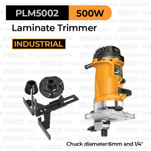 [EZM.8100764] Laminate Trimmer (6mm 1/4") INGCO PLM5002 Mini Profil Router Edge Kayu
