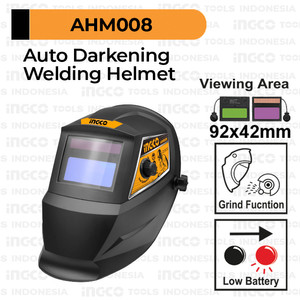 [EZM.8100585] Auto-Dark Welding Mask INGCO AHM008 - Topeng Kedok Helm Tukang Las Otomatis