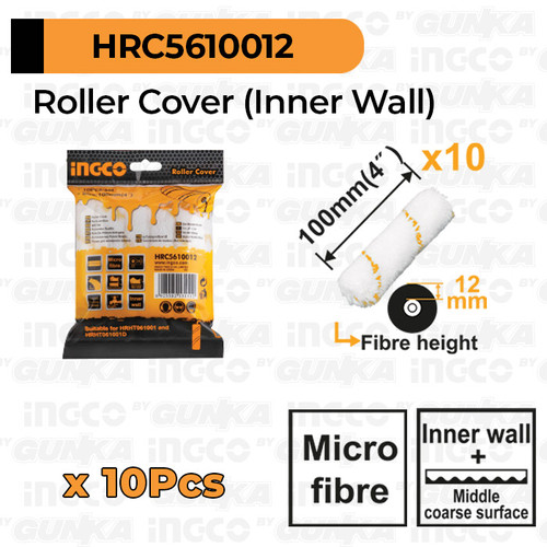 [EZM.8100593] 10-Pcs Roll Refill Interior (4"/100 mm) INGCO HRC5610012 Bulu Rol Cat