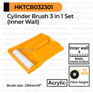 [EZM.8100594] 3-in-1 Roller Brush 9" INGCO HKTCB032301 Gagang Bulu Rol Roll Bak Cat