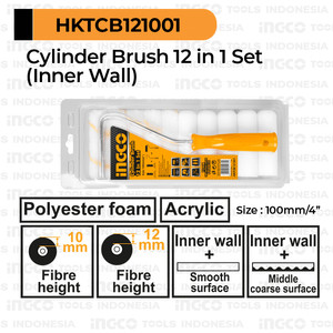 [EZM.8100595] 12-in-1 Roller Brush Set 4"/100 mm INGCO HKTCB121001 Bulu Roll Rol Cat